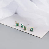 925 Silver Green Zircon Hoop Earrings for Women