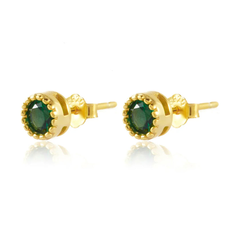 925 Silver Green Zircon Hoop Earrings for Women