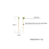 925 Silver Two Leaves Zircon Stud Earrings for Women