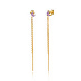 925 Silver Two Leaves Zircon Stud Earrings for Women