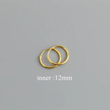 925 Silver Hip Hop Big Hoop Earrings Slim Round Earrings for Women