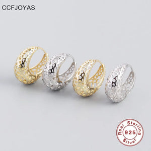 925 Silver Geometric Retro Hoop Earrings European American Punk Fine Jewelry