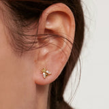 925 Silver Honeybee Stud Earrings Minimalist Bee Earrings