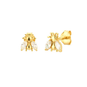 925 Silver Honeybee Stud Earrings Minimalist Bee Earrings