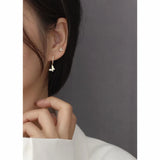 925 Silver Butterfly Pendant Hoop Earrings Zircon Women's Jewelry