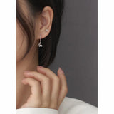 925 Silver Butterfly Pendant Hoop Earrings Zircon Women's Jewelry