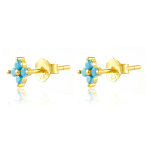 925 Silver Geometric Zircon Flower Earrings for Women