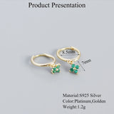 925 Silver Geometric Zircon Flower Earrings for Women
