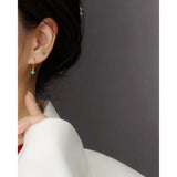 925 Silver Geometric Zircon Flower Earrings for Women