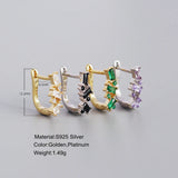 925 Silver Micro-inlaid Zircon U-shaped Hoop Earrings for Women