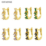 925 Silver Micro-inlaid Zircon U-shaped Hoop Earrings for Women
