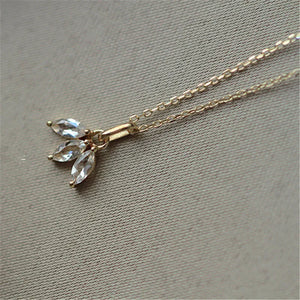 925 Silver Three Horse Eye Crystal Pendant Necklace for Women