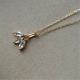 925 Silver Three Horse Eye Crystal Pendant Necklace for Women