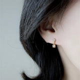 925 Silver Light Orange Zircon Stud Earrings for Women