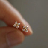 925 Silver Pink Zircon Cross Studs for Girl