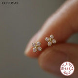 925 Silver Pink Zircon Cross Studs for Girl