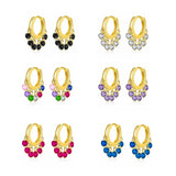 925 Sterling Silver Zircon Charm Hoop Earring for Women