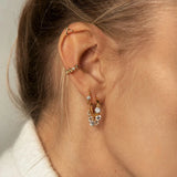 925 Sterling Silver Zircon Charm Hoop Earring for Women