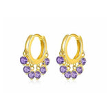 925 Sterling Silver Zircon Charm Hoop Earring for Women