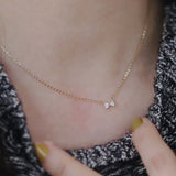 925 Silver Love Bowknot Necklace Japanese Sweet Pendant Chain Gift
