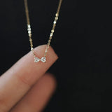 925 Silver Love Bowknot Necklace Japanese Sweet Pendant Chain Gift