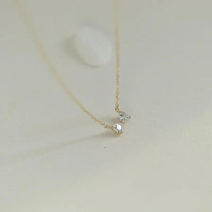 925 Silver Love Bowknot Necklace Japanese Sweet Pendant Chain Gift