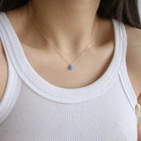 925 Silver Opal Necklace for Women Clavicle Chain Fine Jewelry