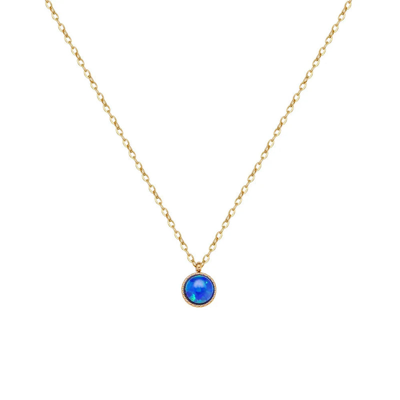 925 Silver Opal Necklace for Women Clavicle Chain Fine Jewelry