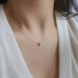 925 Silver Opal Necklace for Women Clavicle Chain Fine Jewelry