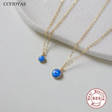 925 Silver Opal Necklace for Women Clavicle Chain Fine Jewelry