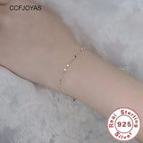 925 Silver Geometric Corrugated Chain Bracelet 14K Plated Women Gift