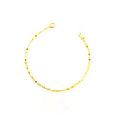 925 Silver Geometric Corrugated Chain Bracelet 14K Plated Women Gift