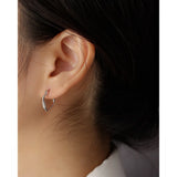 925 Silver Peach Heart Hoop Earrings Geometric Heart Shape Fine Jewelry