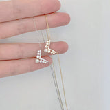 925 Silver Pearl Necklace V-shaped Clavicle Chain