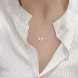 925 Silver Pearl Necklace V-shaped Clavicle Chain
