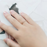 925 Silver Plated V-Shaped Wave Ring with Zircon for Women