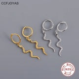 Sterling Silver Snake Hoop Earrings Punk Rock Jewelry