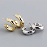 925 Silver Punk Rock C-type Stud Earrings Light Jewelry