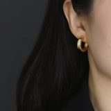 925 Silver Punk Rock C-type Stud Earrings Light Jewelry