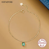 925 Silver Emerald Bracelet in Temperament Chian