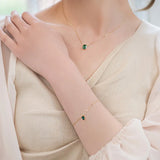925 Silver Emerald Bracelet in Temperament Chian