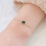 925 Silver Emerald Bracelet in Temperament Chian