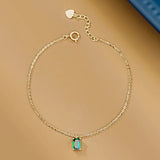 925 Silver Emerald Bracelet in Temperament Chian
