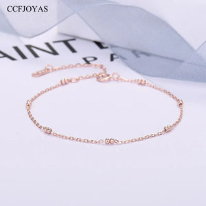925 Silver Rose Gypsophila Peas Bracelet for Women