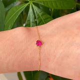 925 Silver Red Heart Bracelet for Girl INS Light Student Jewelry