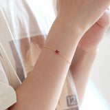 925 Silver Red Heart Bracelet for Girl INS Light Student Jewelry