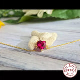 925 Silver Red Heart Bracelet for Girl INS Light Student Jewelry