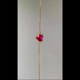 925 Silver Red Heart Bracelet for Girl INS Light Student Jewelry