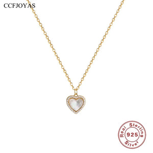 925 Silver Shell Love Pendant Necklace Women Red Chain Fine Jewelry