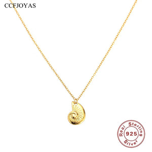 925 Silver Shell Necklace for Women Conch Clavicle Necklace